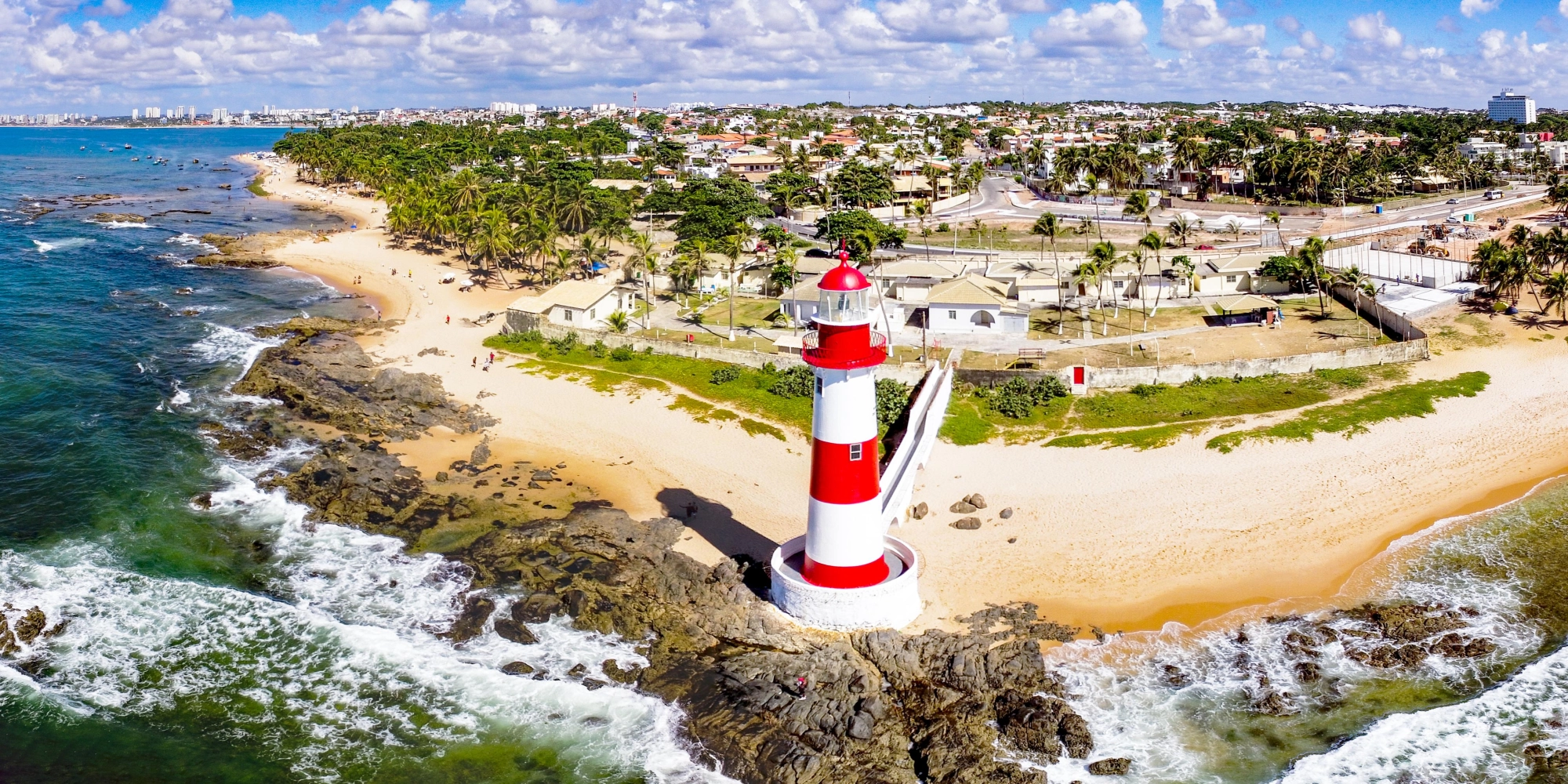 Beacon of Paradise - Coastal Lighthouse Aerial View