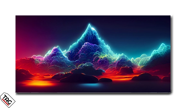 Neon Peaks - Futuristic Mountain Glow