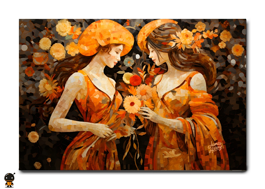 Golden Harmony – Mosaic Wall Art Masterpiece