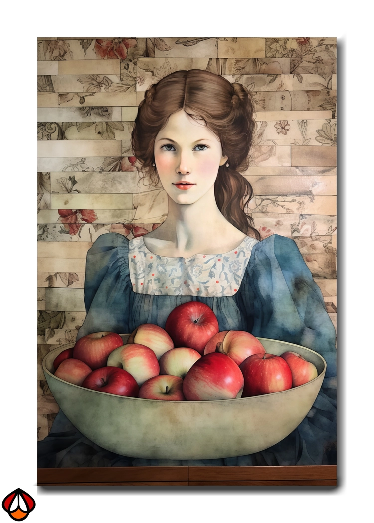 Harvest Charm - Lady with Apples