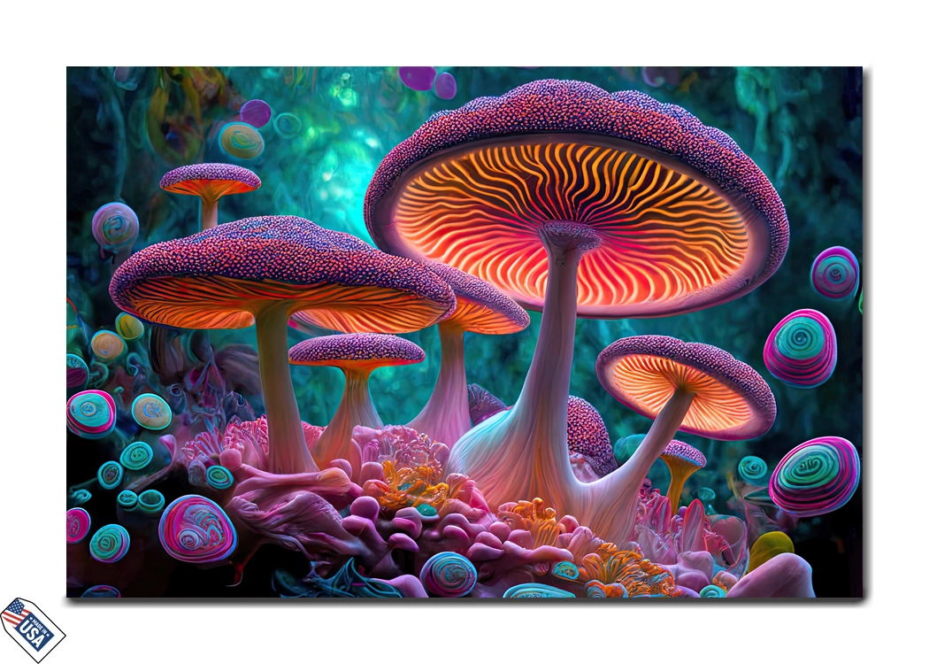 Luminous Fungi - Enchanted Forest Scene