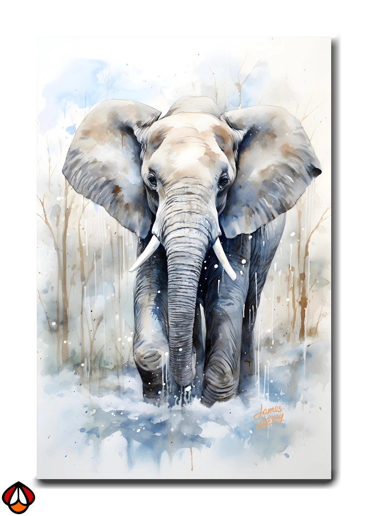 Majestic Stature - Watercolor Elephant Portrait