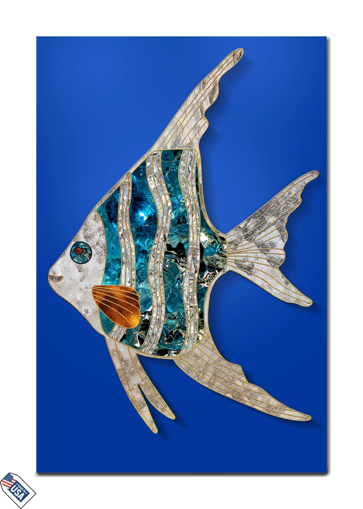 Blue Mosaic Angelfish - A Symphony of Color